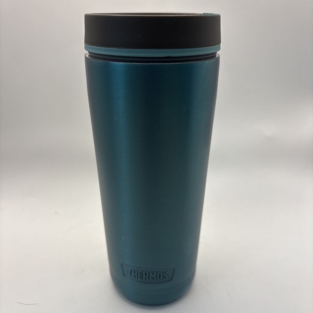 Thermos Stainless Steel 16 oz Travel Tumbler Metallic Green Used